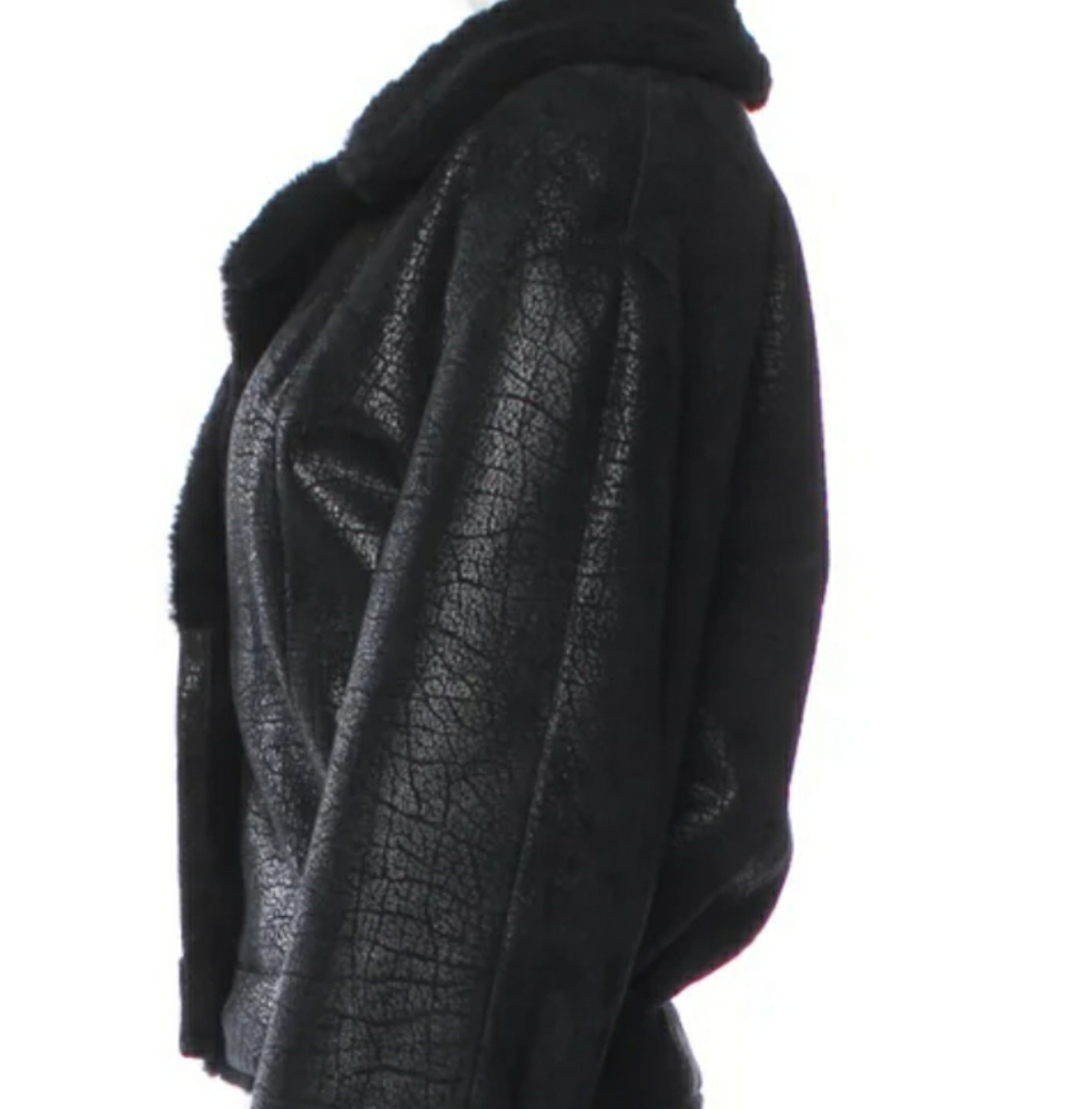 NWOT MARC JACOB'S BLACK 🖤 SHORT SHEARLING JACKET SZ MEDIUM ..... - Picture 7 of 11